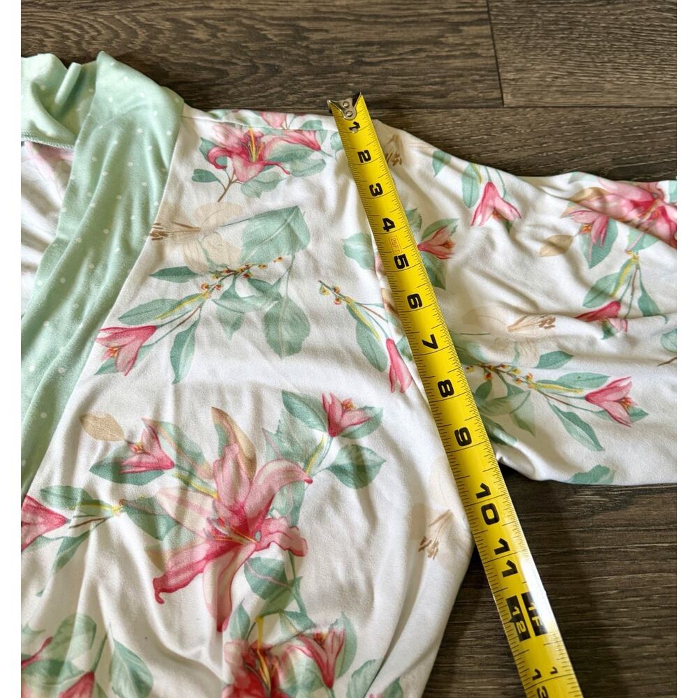 Flora Nikrooz Floral Pajama Lounge Set Robe Tank Pants Cottagecore Romantic Sz M - Picture 16 of 16